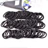 100 Pack Black Elastic Hair Bands No Metal Ponytail Holders for Women Men Girls and Kids Gentle and Convenient