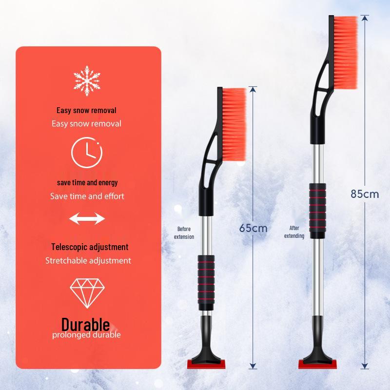 Retractable Multifunctional Car Snow Shovel - Snow Removal & Defrosting Tool, Extended Scraper, Protects Car Paint