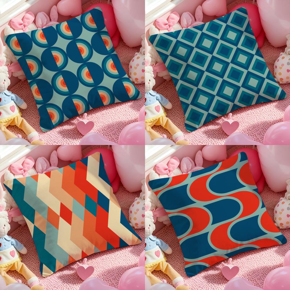 Modern color Mia style geometric pattern Cushion Pattern Printed Pillowcase for Living Room Sofa Cushion Cover & Bedroom Decor