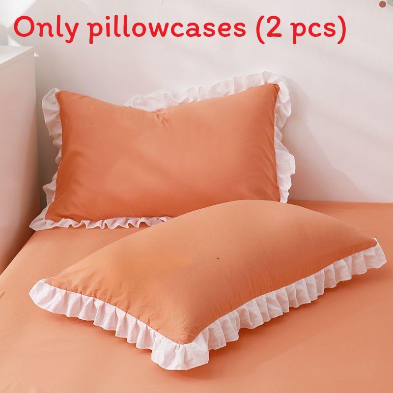 Cotton Pillowcase Pair With Solid Color For Home Bedroom Decor