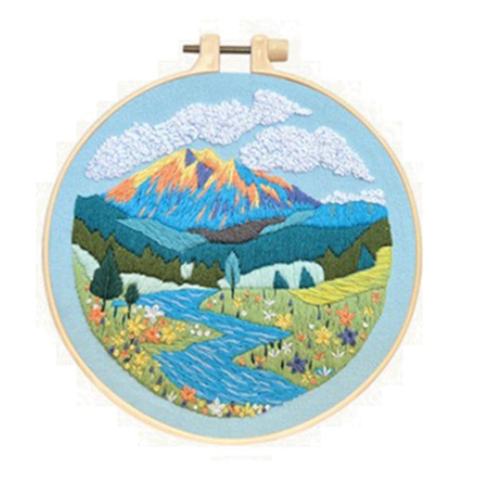 Handmade Cross Stitch Set Hand-stitched Embroidery Set Nature Scenery Embroidery Kit  Beginner