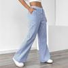 European And American Women's Casual Pants, New Striped Trousers, All-match Street Loose Wide-leg Pants For Women