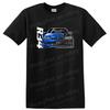 Blue Sports Car Graphic T Shirt Cool Automotive Art Tee for Car Enthusiasts