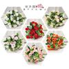 Artificial Bouquet Small Handle Rose Eucalyptus Leaves Home Decor Living Room Decoration Wedding Garden Simulated Flowers
