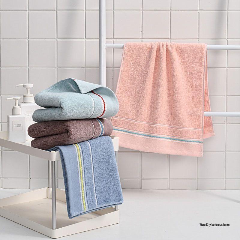 Soft, Absorbent Polyester-Cotton Towels - Thickened for Household Use, Face Wash, and Gifts