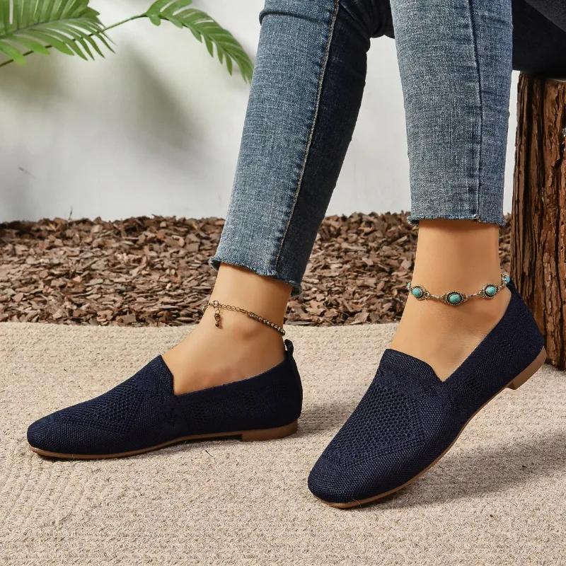fashion 2024 Hot Sale Women's Shoes Plus Size Women's Vulcanize Shoes Fashion Slip-on Ladies Casual Shoes New Round Head Mesh Sneakers