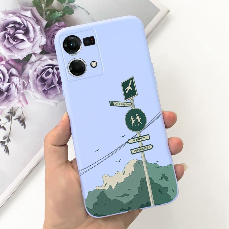 For Oppo Reno7 4G Case Oppo F21 Pro CPH2363 Stylish Candy Painted Cover Soft Silicone Phone Case For Oppo Reno 7 F21Pro 4G Shell