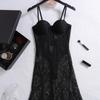 2025 Spring/Summer European & American Style Sexy Lace Slim Fit Spaghetti Strap Dress
