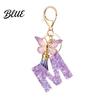 Comfortable To Carry Keychain Purple Series Pendant Sequins Star Initial Letter Charm Key