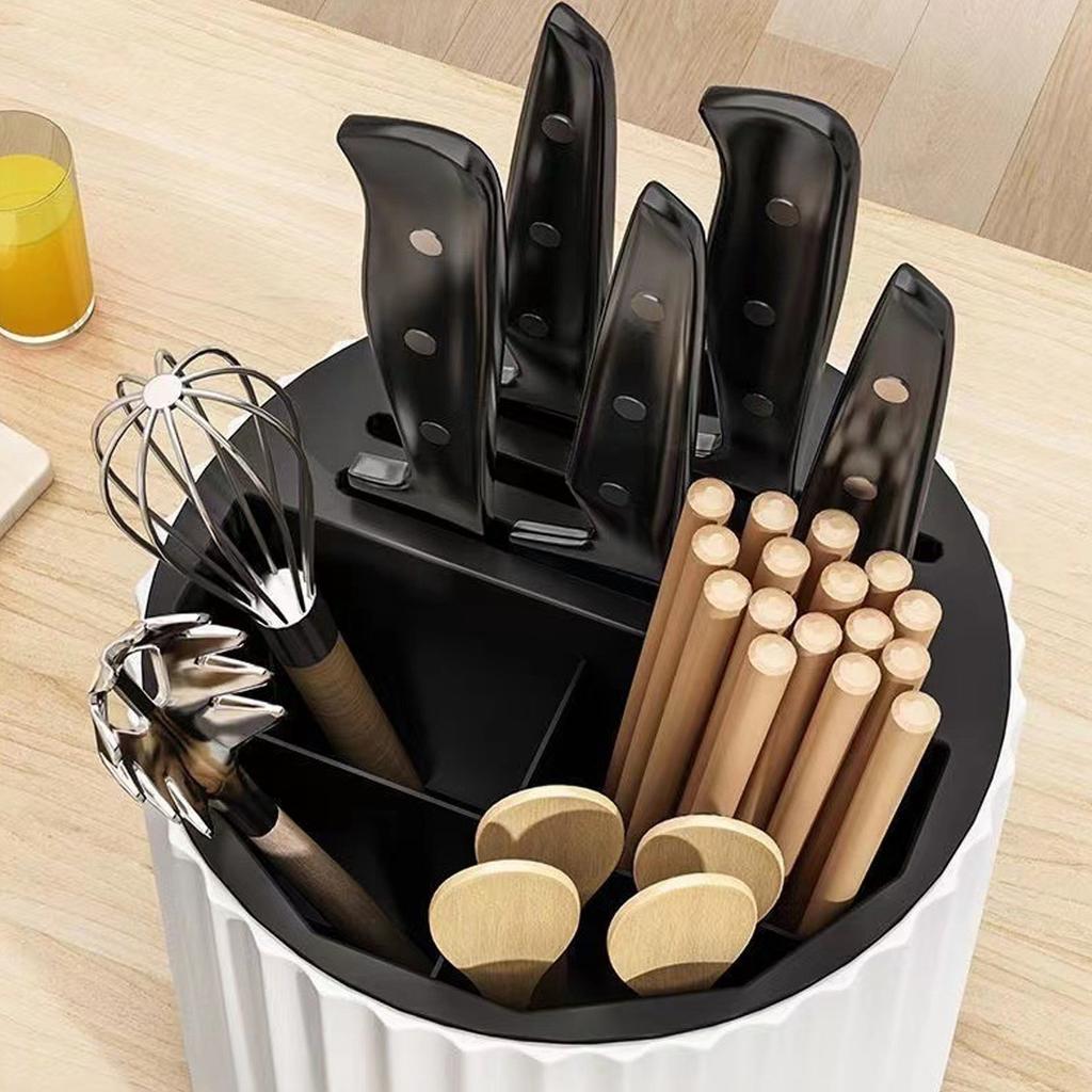 Rotating Knives Holder Plastic Universal Multifunctional Kitchen Chopsticks Knife Block Utensil