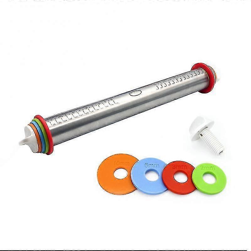 Length Adjustable Rolling Pin Stainless Steel Fondant 44cm Rolling Pin