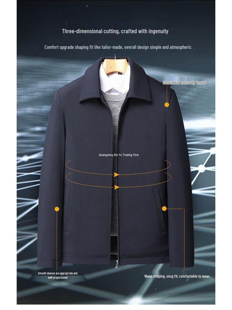 Dad's Autumn/Winter Cotton Jacket for Elderly Men (50-70) with Velvet Lining