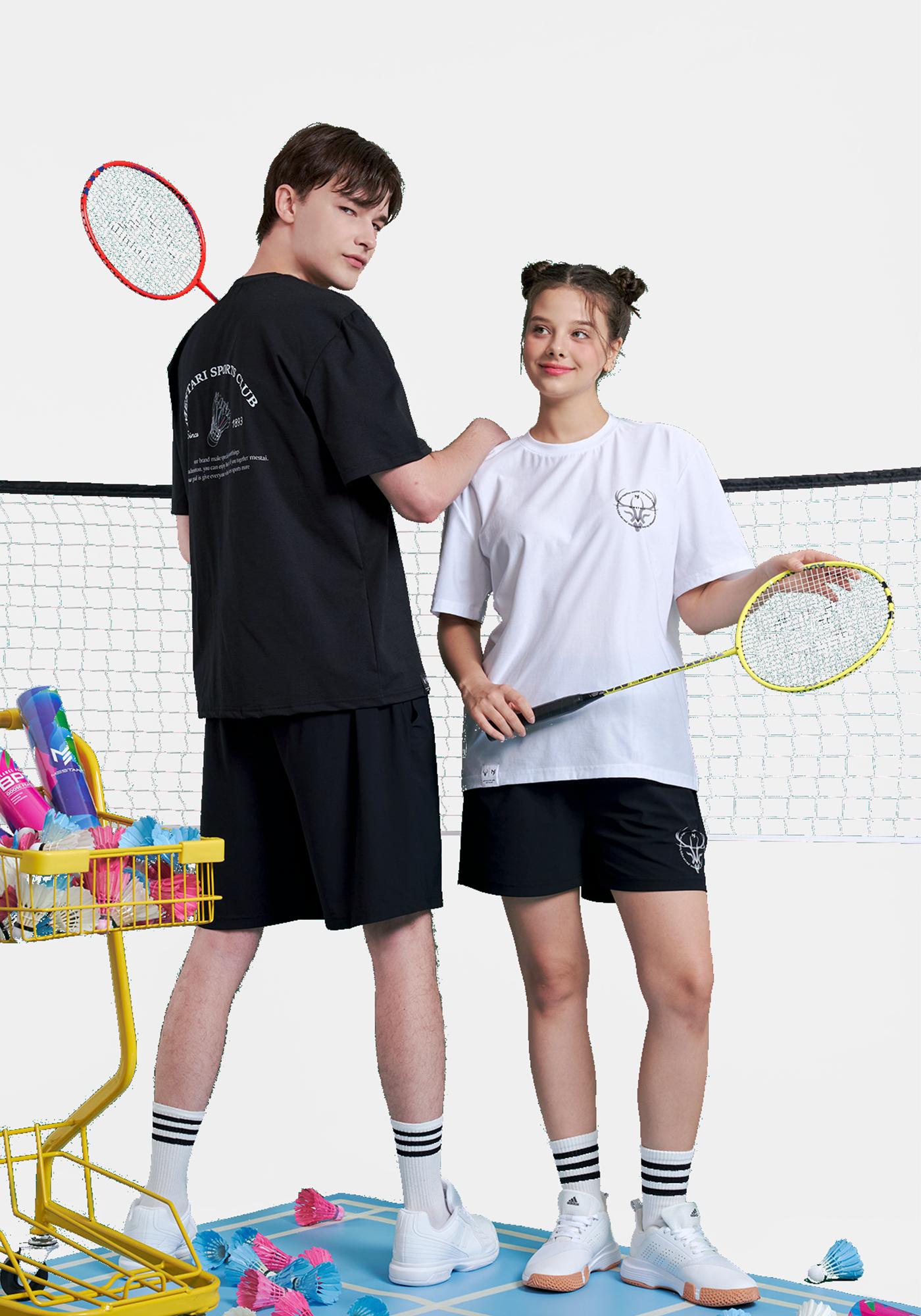 Mestari Sports Club Shuttlecock Oversized Functional T-Shirt Ct5003/Ct5004 Black/White White/3Xl