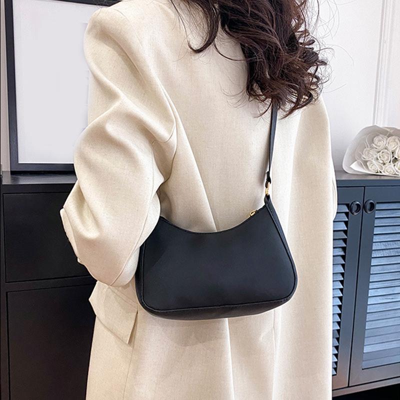 Retro Solid Color PU Leather Shoulder Underarm Bag Women's Fashi Handbags Hobos Purses and Handbag Ladies Crossbody Bags