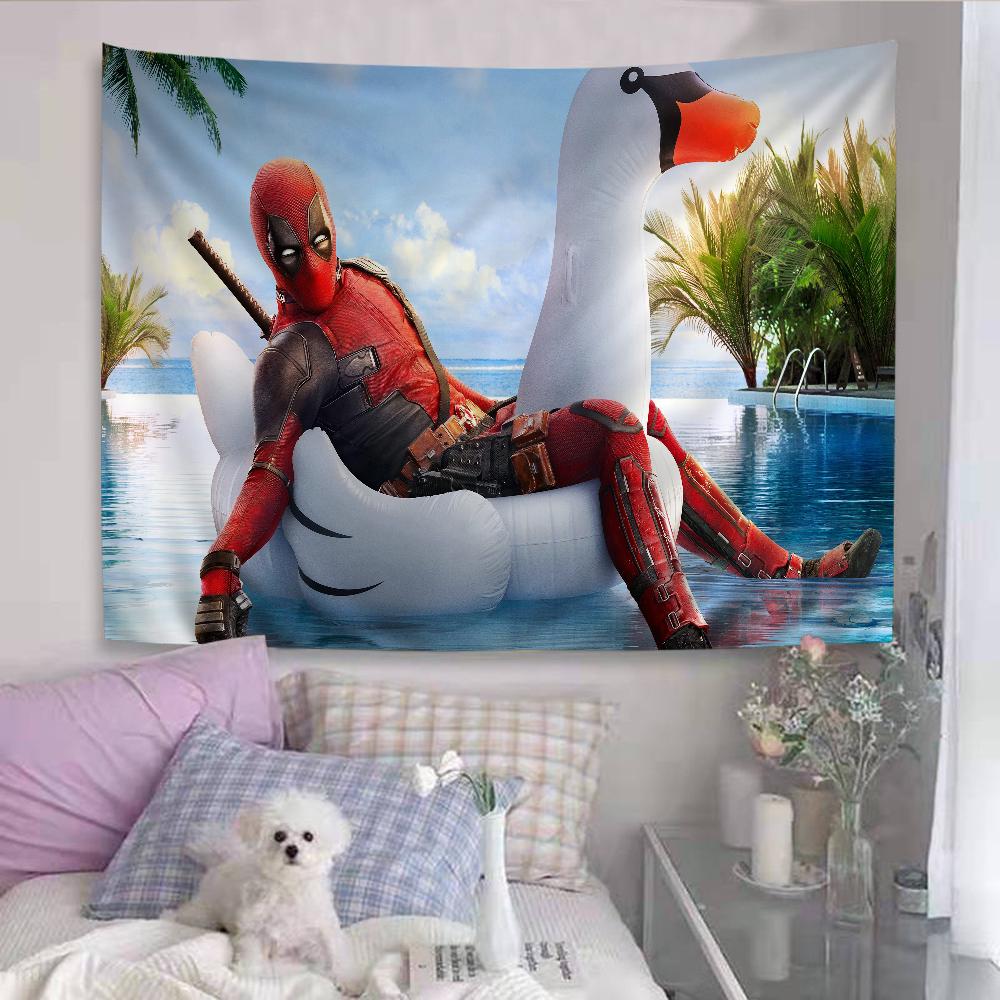 DDeadpool Cartoon Tapestry Art Science Fiction Room Home Decor Wall Hanging Sheets
