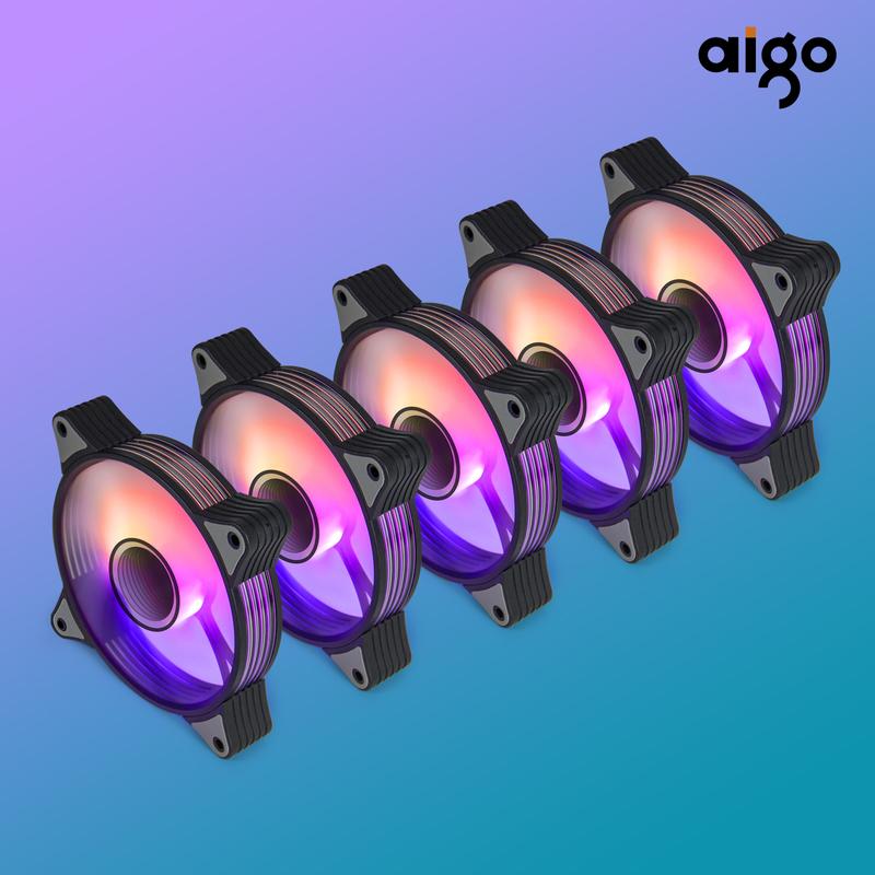 

Aigo AR12PRO Computer Case fan ventoinha PC 120mm rgb fan 4pin PWM CPU Cooling fan 3pin5v Unlimited space argb 12cm ventilador ACP1 ARGB controller белый