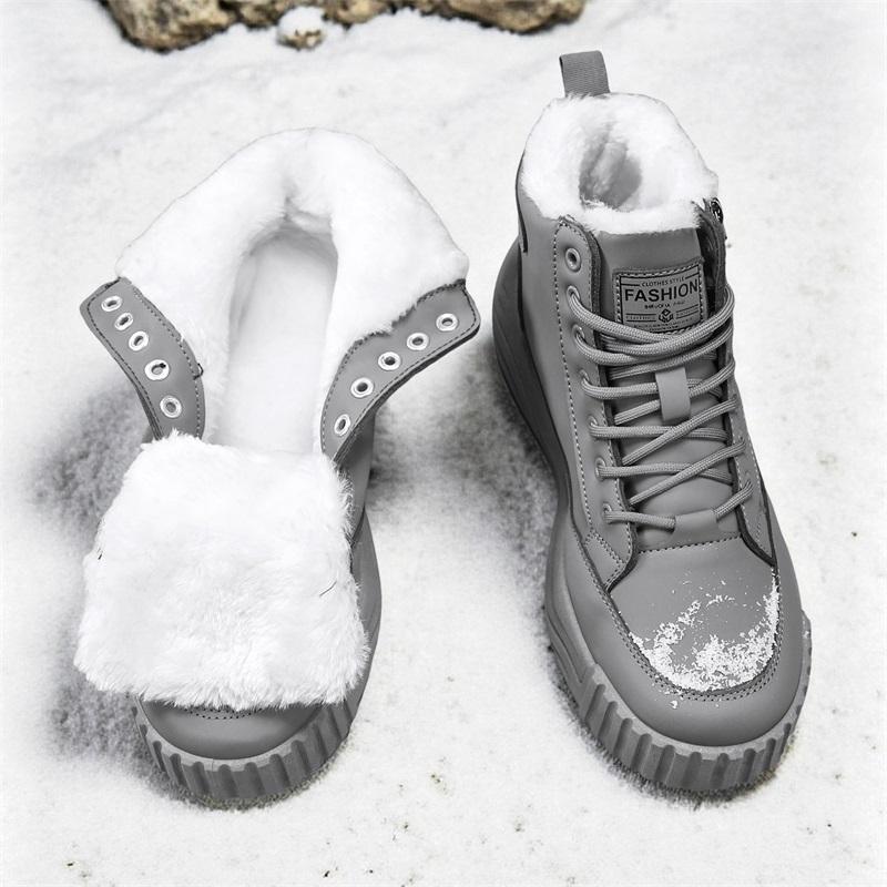 Men's snow boots new winter warm plush thick-sole casual boots fashion outdoor sports work boots soft-sole high-top cotton boots