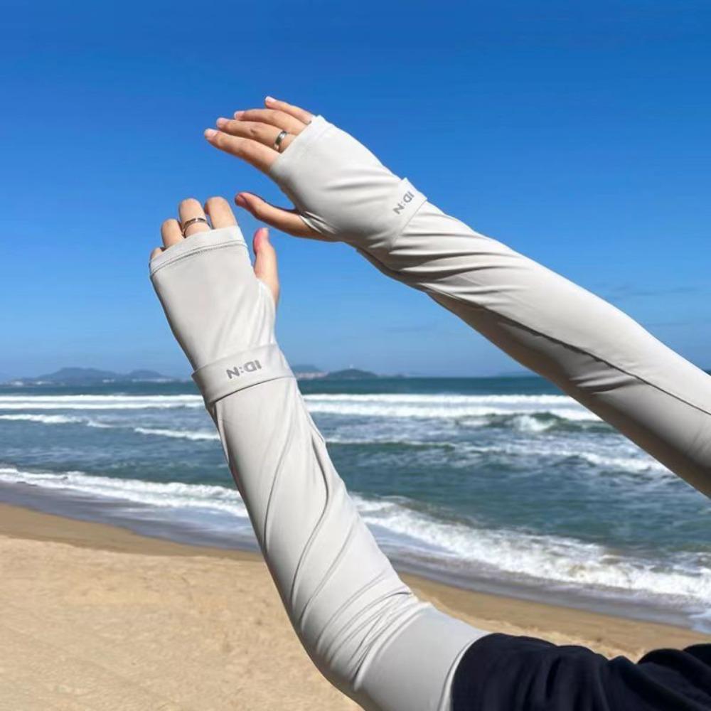 Sun Protection Ice Silk Sleeves Anti-UV Cycling Gloves Breathable Sunscreen Sleeve  Women/men