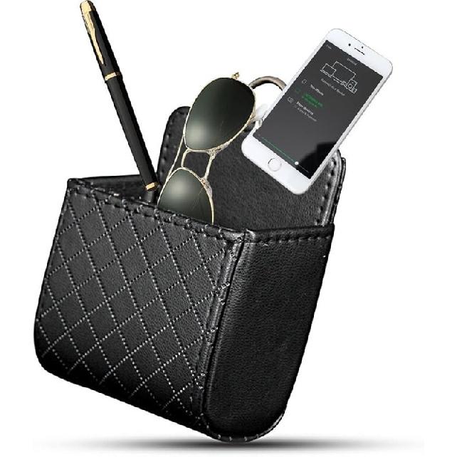 Yosoo Car Auto Seat Back Interior Air Vent Cell Phone Holder Pouch Bag Box Tidy Storage Bag Case Organizer with Hook (Black)