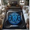 Chelsea FC Printed Flannel Area Rug Non Slip Soft Polyester Floor Carpet Indoor Decor Mat for Bedroom Living Room Sofa Game Room Home Decoration