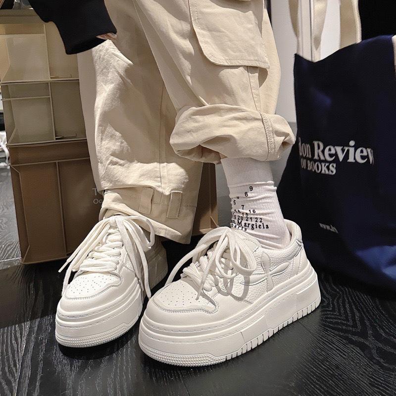 Platform White Shoes Women's 2024 New Spring and Summer Niche Shoes Korean Version of Casual Height-increasing Sports Board Shoes Women