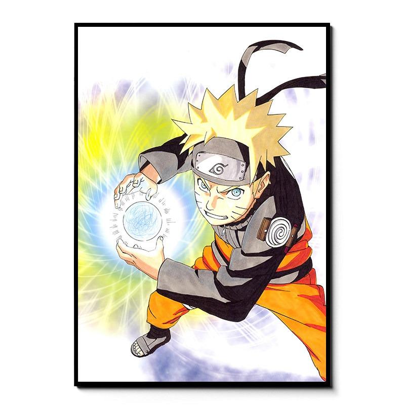 Japanese Anime Naruto Uzumaki Frameless Canvas Core Print - HD Poster Home Decor for Living Room Bedroom Anime Peripheral