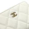 CHANEL AP0216 Matelasse Mark Classic zip coin purse Caviar Leather White Unused