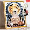 Halloween Pearl Painting Art Full Pearl Handmade Diy Home Decorations Moon Ghost Pumpkin Candlelight Craft Gifts Wall Decor