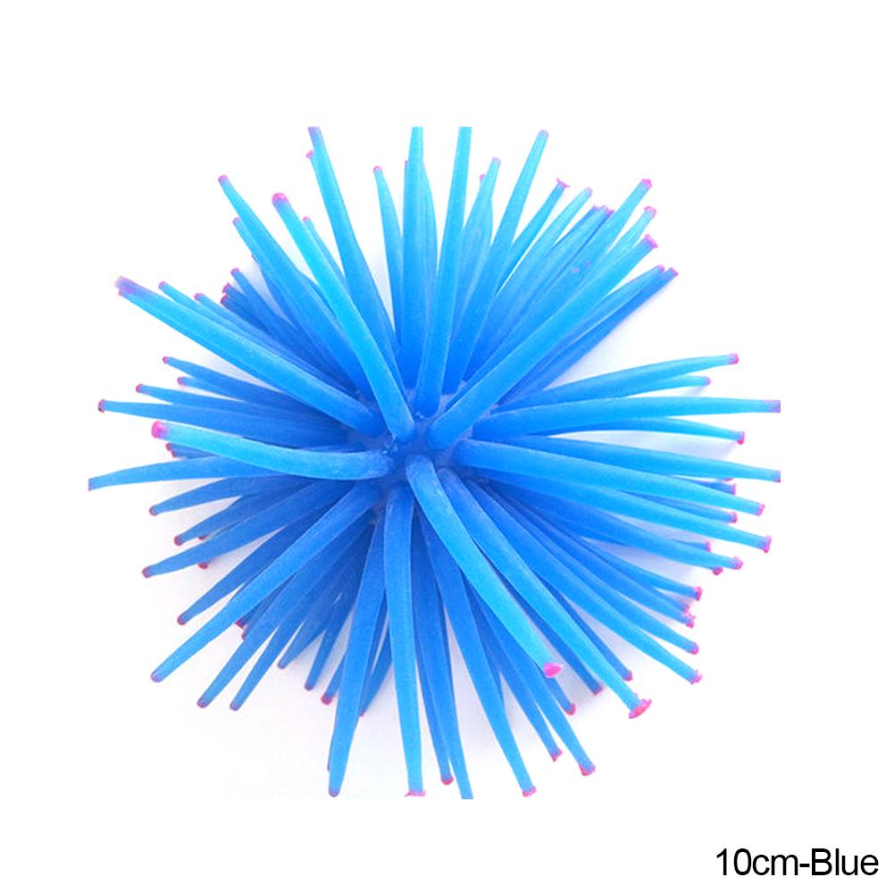 

10 см искусственные коралловые штаны для аквариума с рыбками, украшения для аквариума, имитация морских ежей, аксессуары для подводного декора синий