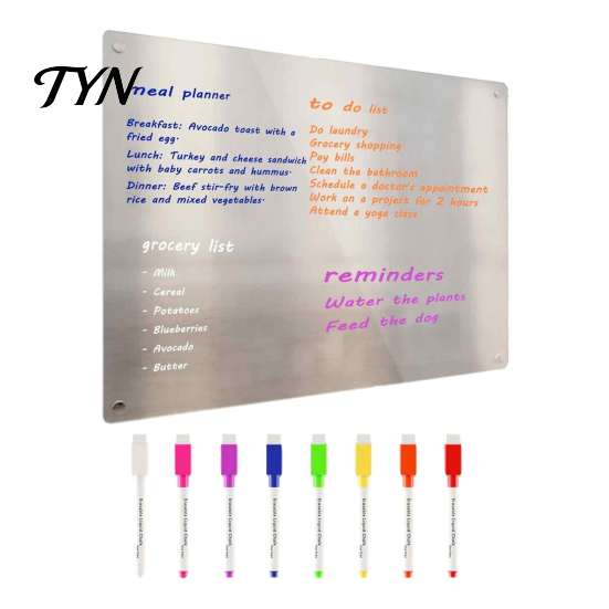 Magnetic Memo Pad for Kitchen Acrylic Planning Board, Dry Erase Notepad Board Fridge, Erasable Writing with Markers Clear Monthly Weekly Daily