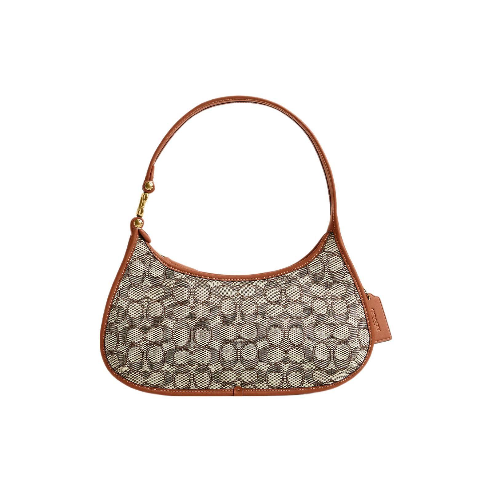 

Coach Eve 31 Classic Monogram Nameplate Hardware Snap Zipper Closure Jacquard Leather Tote Shoulder Bag Large Women bags Brown CM558-B4TA7 Basic Set (Bag+Dust Bag)