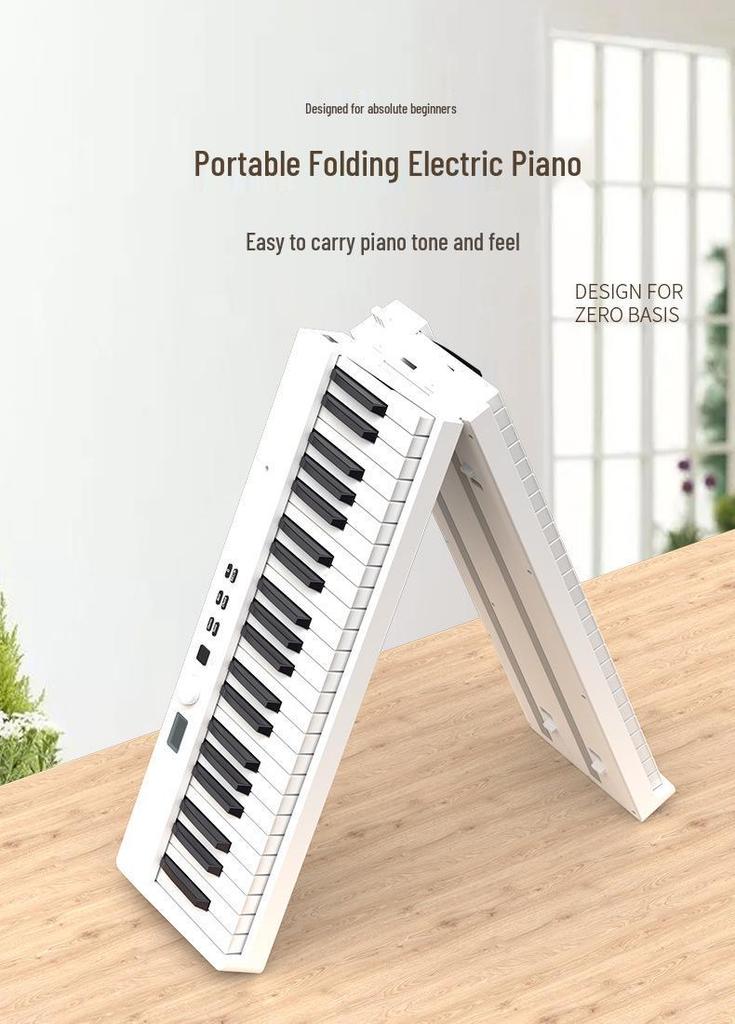 88-Key Bluetooth Foldable Piano - Entry-Level Portable Electronic Keyboard for Adult Beginners