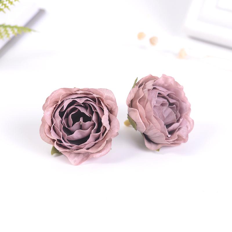 5/10PCs Rose Artificial Flowers 5CM Fake Flowers for Home Room Decor Garden Wedding Marriage Decoration DIY Gifts Accessories