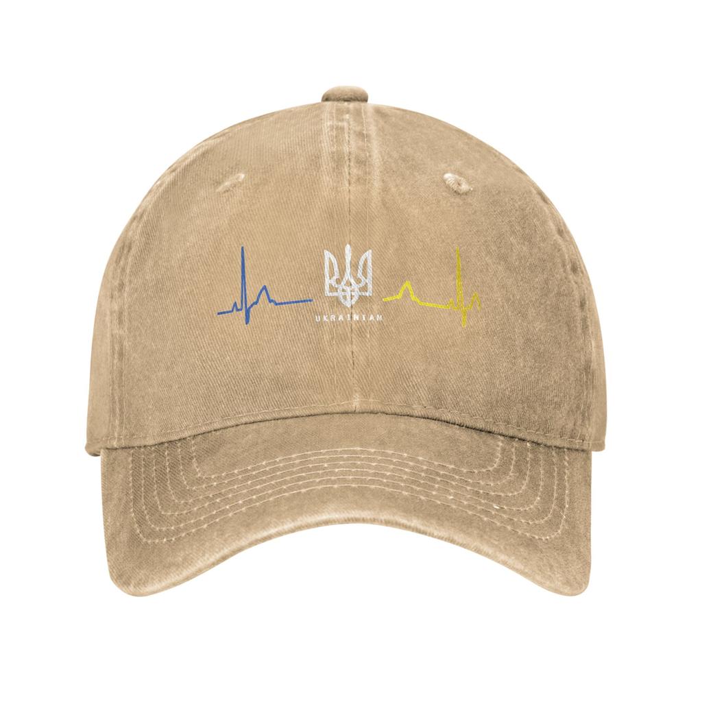 Ukrainian Tryzub Ukraine Flag Trident Zelensky Heartbeat Casual Baseball Cap Outdoor Sports Trucker Hat Summer Unisex Baseball Caps