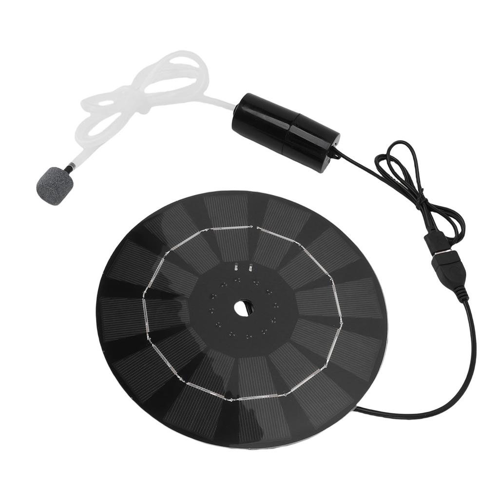 Solar Aquarium Oxygen Pump, Energy Saving Low Noise Operating Monocrystalline Silicon Solar Fish Pond Aerator for Home(10W)