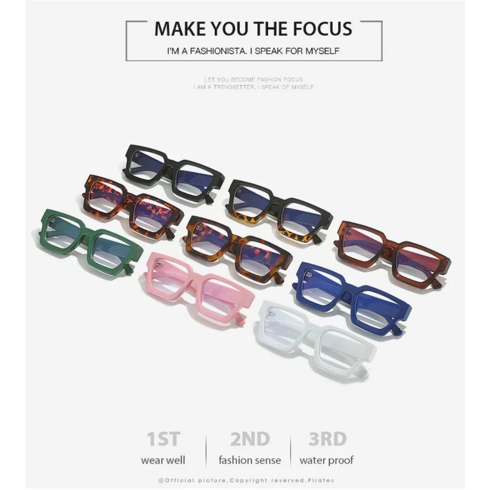 Yellow Square Glasses Women Fashion Oversized Clear Lens Eyeglasses Female Vintage Big Frame Computer Goggles Eyewear Spectacle
