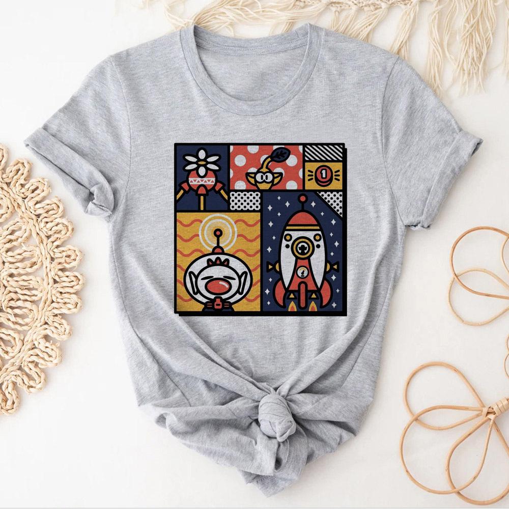 

Пикмин лучшие футболки женские Y2k Поп-культура Цифровые 2000-е Пастельная хип-хоп футболка Гранж Дышащая Университет Поп-культура графическая 4XL