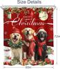 Christmas Dogs Shower Curtain Merry Xmas Red Western New Year Cute Animal Snow Winter Artwork Cloth Fabric Waterproof Polyester