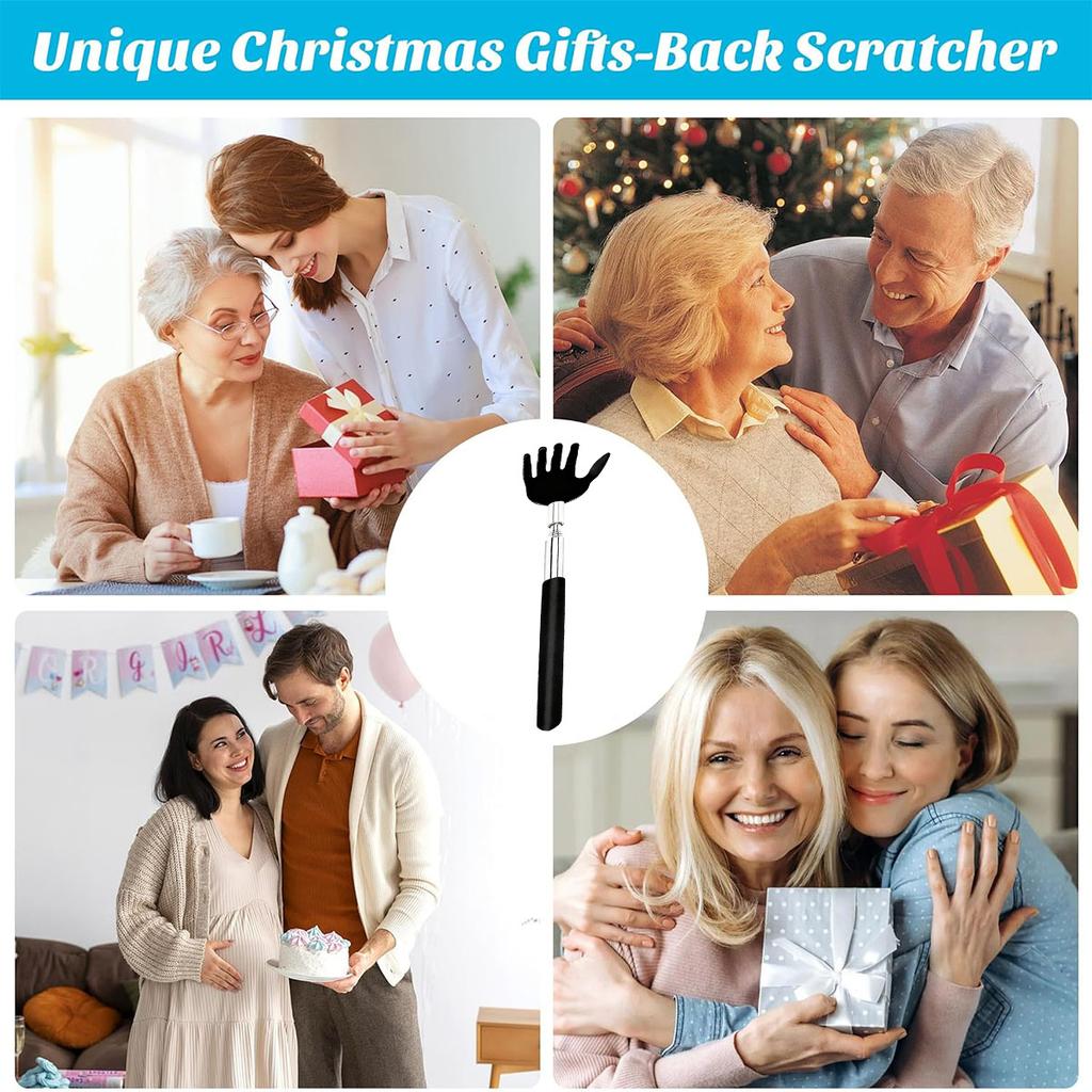 Telescoping Back Scratcher & Massager – Ergonomic Stainless Steel Handle, Portable Extendable, Includes Storage Bag, Gift