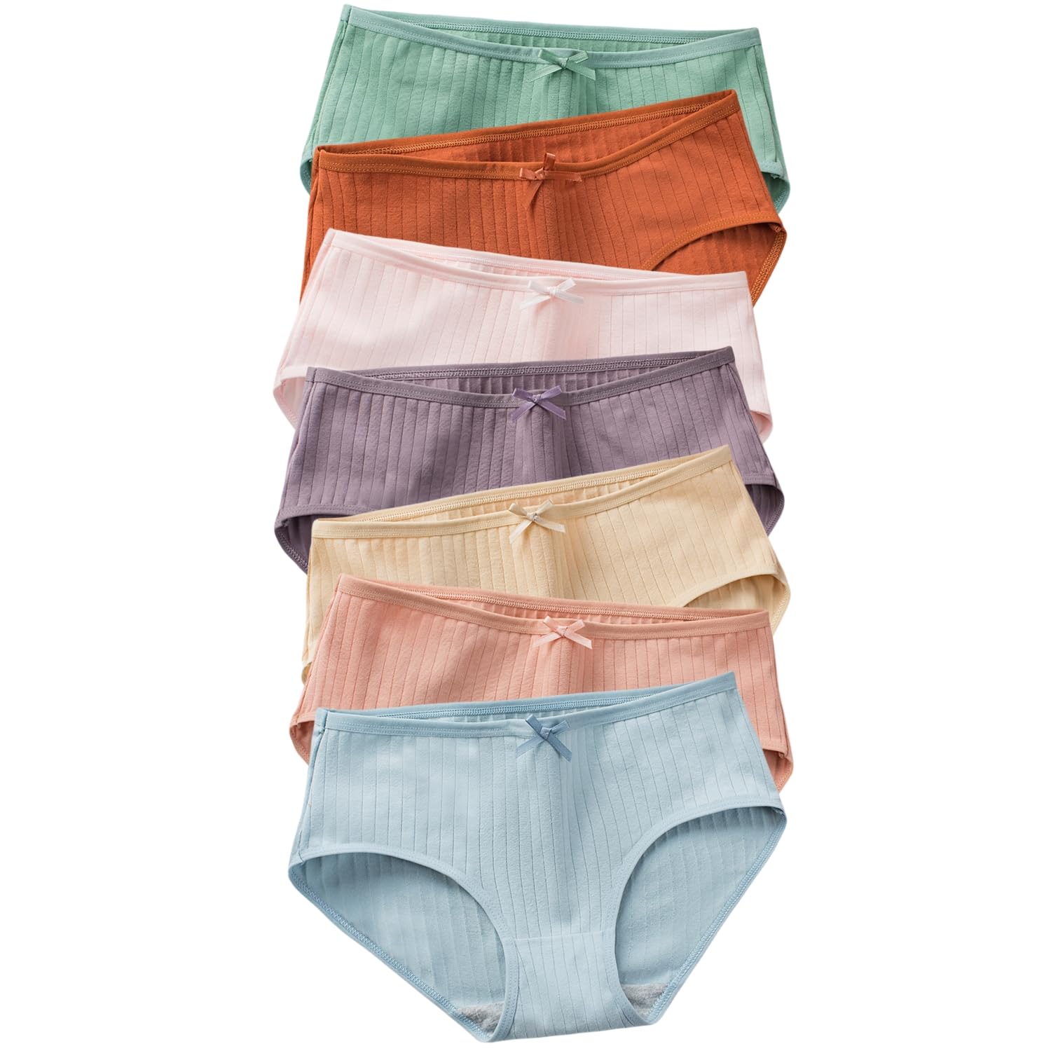 

IKNIYO Хлопок Милый Девичий Бантик Сексуальный Дышащий и Удобный Комплект Женские Трусики, Трусики, Эластичные, Влагоотводящие, Быстросохнущие, Не врезающиеся,