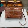 Alligator Grain Cowhide Lunch Bag 2025: Trendy Women's Crossbody & Handheld Shoulder Bag