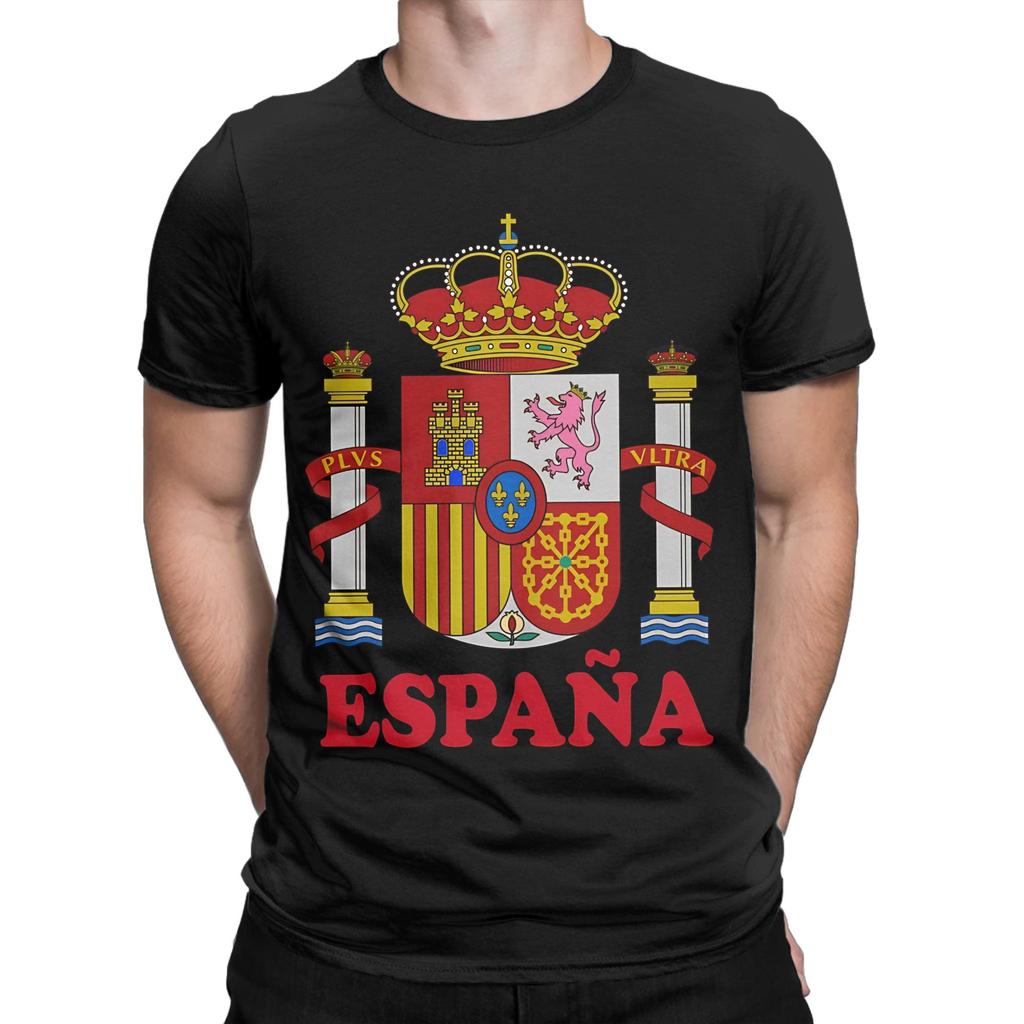 Spanish Map Flag of Spain T Shirt Mens 100 Cotton Vintage TShirts Crew Neck Tee Shirt Short Sleeve Tops 4XL 5XL