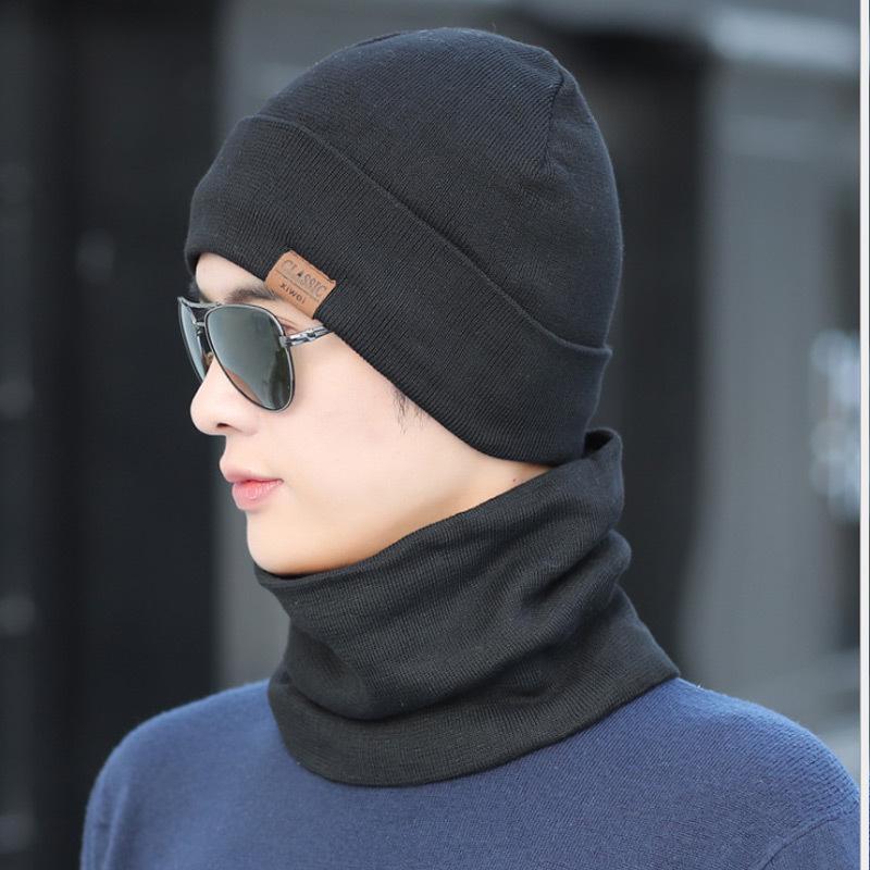 Men's Thick Plush Wool Winter Hat: Korean-Style, Warm Knit for Outdoors & Cycling