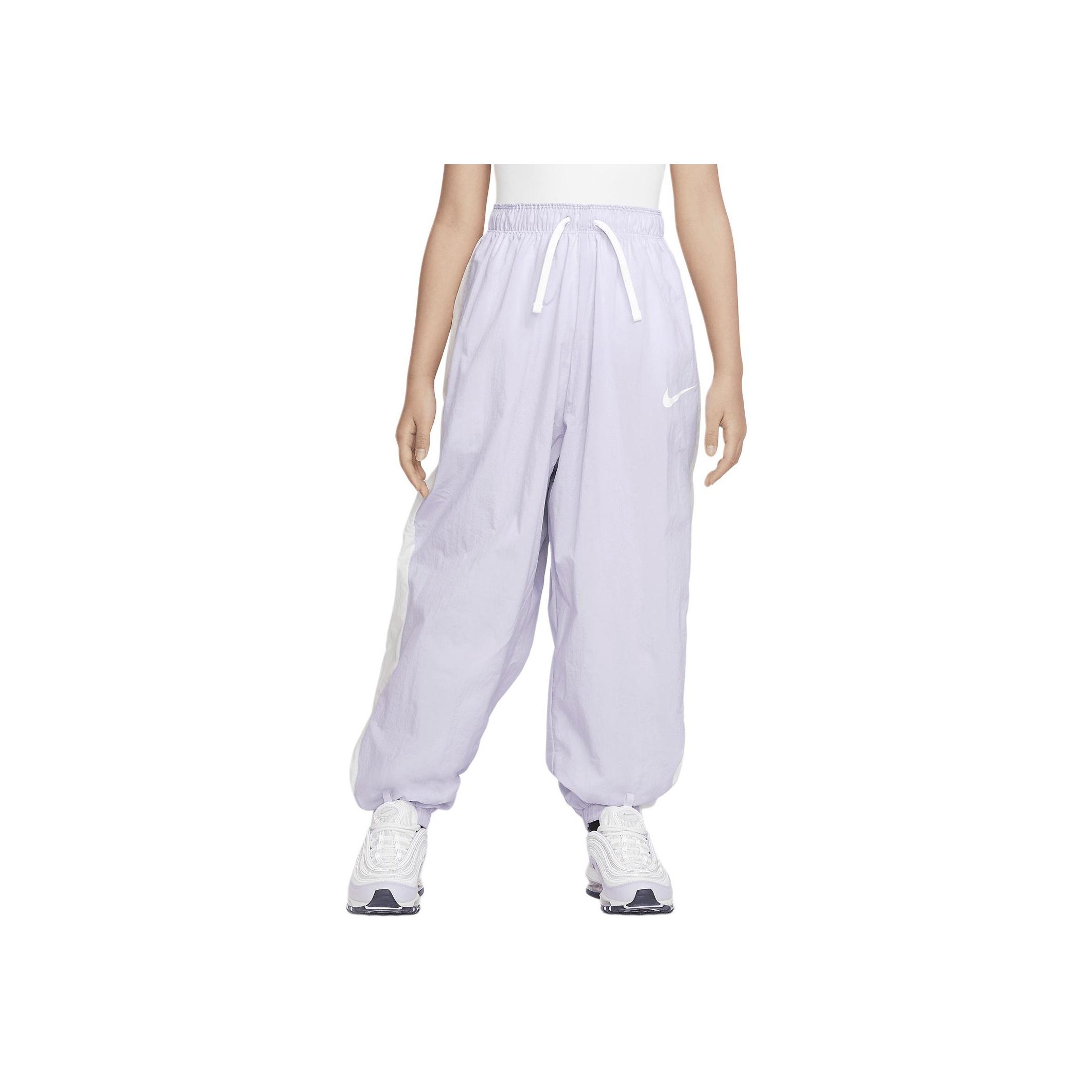 

Спортивные брюки Nike Knit Sportswear Classics, однотонные, зауженные, со средней талией, со шнурком, светло-фиолетовые, детские брюки FB1269-536 L