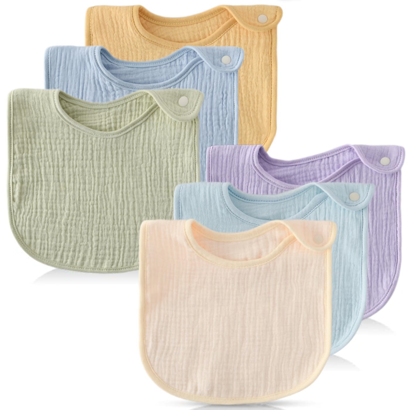 

Baby Set of Gauze Baby Bibs for Boys and Newborn Muted Baby Shower Gift [GoUseGo] Bibs, 6, Fabric, Plain, Girls, Bibs, Cotton, Natural, Colors,