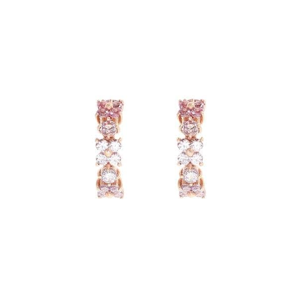 

SILVER Flower Motif Band Gradient Earrings 000924206030030400 Pink Gold FREE [Samantha Tiara] (Pink)