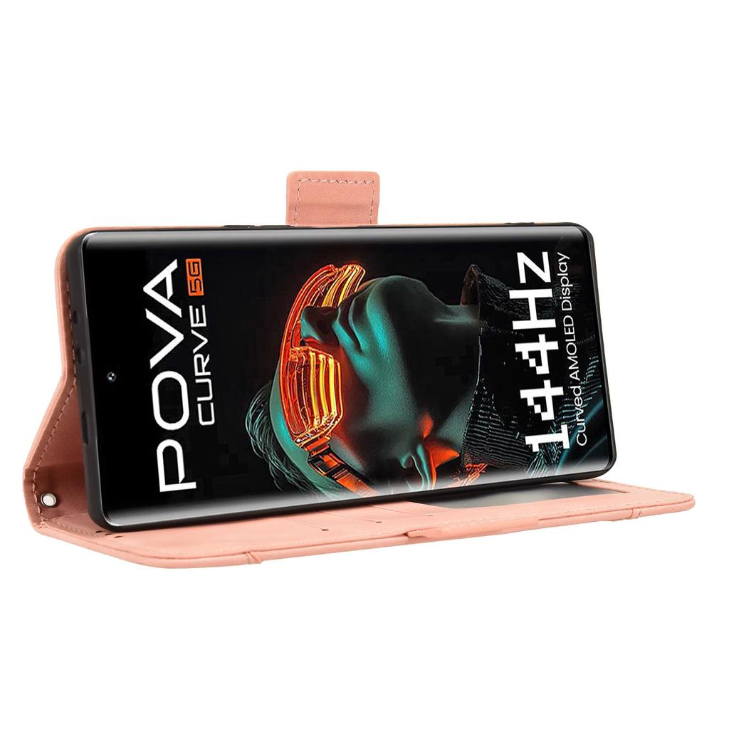 Skórzane etui portfel na telefon TECNO Pova Curve 5G LJ8k z wieloma przegródkami na karty