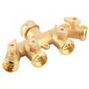 Brass Garden 4 Way Hose Splitter Hose Adapter Ball Valve Water Faucet Valve Connector