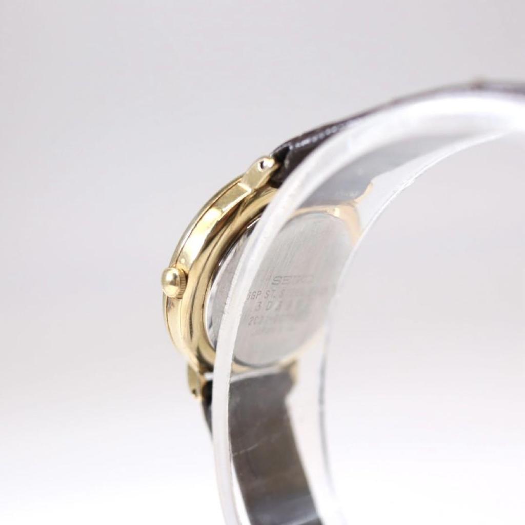 [USED] Seiko Quartz Watch, Gold/Brown Leather, Women's