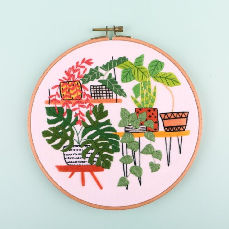 3Sets Beginner Embroidery Set Flower Embroidery Set for Adult with Instruction Pattern Hoop Thread Scissors and Needle